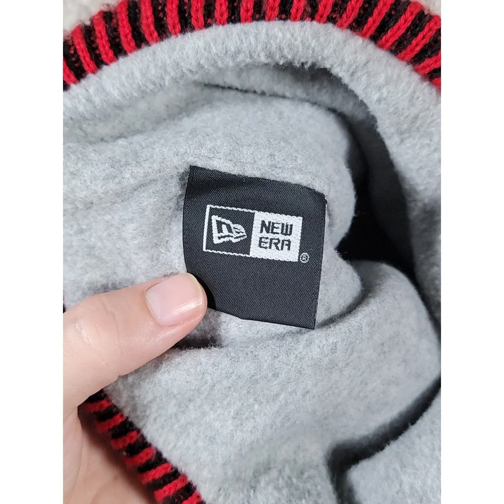 New Era St Cloud State Hat Beanie Red Huskies Cuffed Ribbed Logo Knit Wool Mens